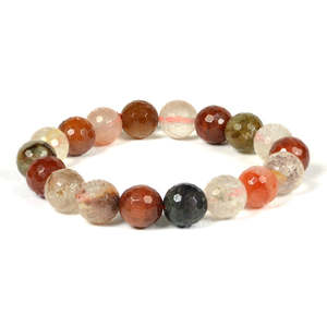 Pulsera de Cuarzo Rutilado Rojo Facetado, Piedra Preciosa Natural Curativa para Energía y Pasión - Product Image 1