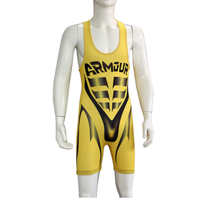 Combinaisons de lutte personnalisées avec logo imprimé par transfert thermique sur le devant, extensible en spandex/polyester 220g, haute qualité, unisexe - Product Image 3