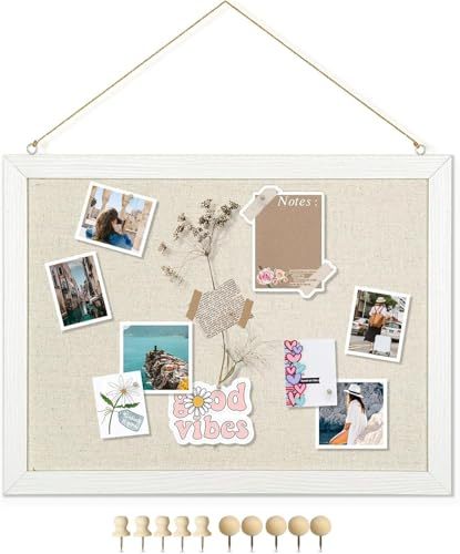 Wooden Frame Bulletin Board with Cork Sheet Surface for Memo Advertising Writing Drawing Message Display