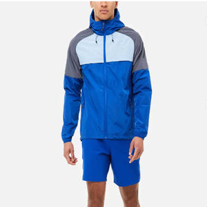 <b>Men's</b> Casual <b>Work</b> Two Piece Windbreaker Set Latest Design Mock Neck Hoodie Knee Length <b>Shorts</b> 100% Cotton Eco-Friendly - Product Image 1