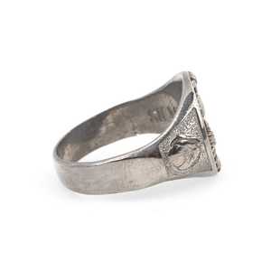 925 Sterling <b>Silver</b> Men's <b>Ring</b> <b>Crossed</b> Swords Motif Rhodium Plated for Everyday Wear Weddings Featuring Zircon Inlay Jewelry - Product Image 6
