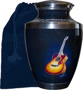 Urne funéraire pour mélomanes, grandes tailles et souvenirs avec sacs en velours, urne funéraire pour guitare avec personnalisation (grande taille) - Product Image 3