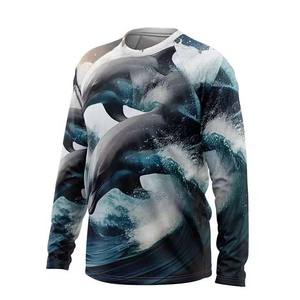 Maillot à manches longues pour hommes, séchage rapide, anti-UV, chemise de pêche à capuche en polyester, vêtements de pêche en sublimation - Product Image 1