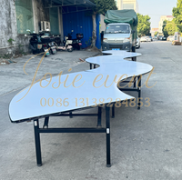 Table ronde pliante en PVC pour enfants, avec plateau en bois stratifié, idéale pour les banquets, mariages et événements