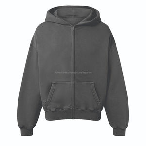 OEM personalizado Sunfaded cremallera French Terry Streetwear funcional ácido lavado hombres Zip up OEM peso pesado Rhinestone Sudadera con capucha - Product Image 4