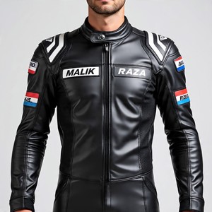 Traje de carreras de motos de cuero transpirable | Malik Raza | Paquete a granel para minoristas | Insertos de malla + Zonas de ventilación + Armadura CE - Product Image 4