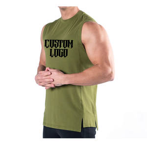 Fait sur mesure hommes débardeur Gym Fitness vêtements de sport décontracté été gilet de qualité supérieure respirant coton sans manches vêtements de sport - Product Image 4