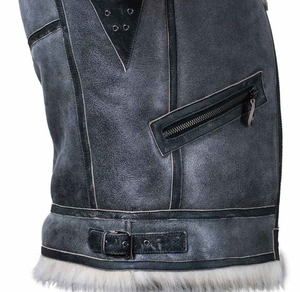 Veste d'hiver en cuir d'agneau véritable pour femmes de haute couture, double boutonnage, manteau long brun avec doublure en fourrure pelucheuse, automne chaud - Product Image 6