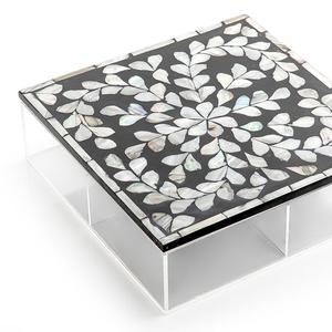 Caja de frutas secas de dulces acrílicos con tapa de trabajo de madera y fregona Caja de tarro de chocolate de postre de Calidad exclusiva - Product Image 5