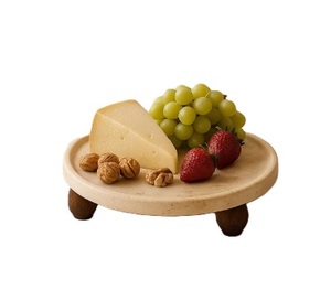 Natural Marble Round Serving Tray <b>Riser</b> Handmade Display Stand Fruit Cheese <b>Table</b> Accent - Product Image 1