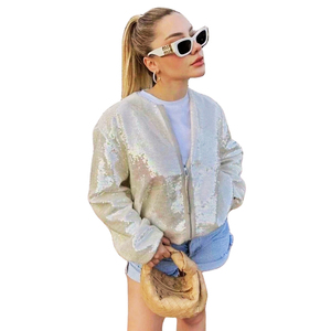 Chaqueta Bomber de poliéster para mujer con cuello redondo, ropa de abrigo ligera de alta calidad, ropa de calle de moda, chaqueta cómoda - Product Image 2