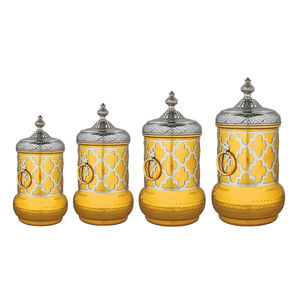 Juego de Recipientes de Acero Inoxidable Dorado de Lujo, Recipientes de Almacenamiento de Alimentos Decorativos con Tapa - Product Image 5