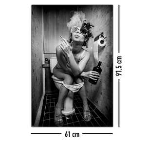 Affiche de design moderne d'Andrey Armyagov, représentant une fille assise sur un toilette, pour décoration murale - Product Image 3