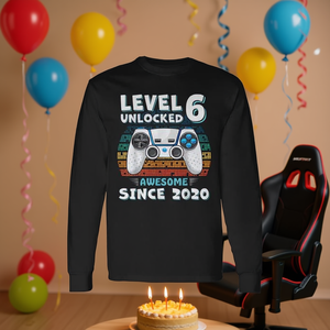 Maglietta a maniche lunghe per il 6° compleanno 2020 per ragazzi, decorazioni per il 6° compleanno, magliette promozionali per figlio di 6 anni - Product Image 3