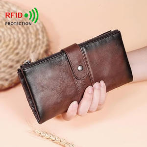 Cartera larga con logotipo personalizado 2025 para hombre, ligera, de alta calidad, con cierre de botón a presión, tendencia OEM, piel auténtica, precio al por mayor - Product Image 5