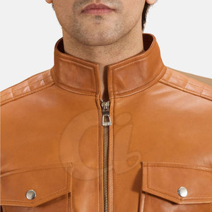 Veste d'hiver pour homme la plus vendue, tendance, légère, en cuir de vache, col montant, respirante, écologique, imperméable - Product Image 6