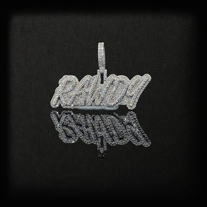 Colgante Personalizado con Inicial de Letra, Chapado en Rodio sobre Plata de Ley 925, Estilo Drip de Alto Brillo, con Diamante Moissanita VVS Brillante - Product Image 4