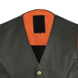 2025 Men's Biker Leather <b>Vest</b> Autumn Fashion 100% Genuine Leather Breathable Single Button <b>Denim</b> Outerwear - Product Image 6