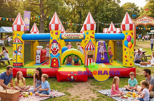 Balorama <b>Inflatable</b> Clown Park & Bouncers Castle-3x4x3m PVC Durable Indoor/Outdoor Playset Model 90114 for Kids' Parties Events - Product Image 1