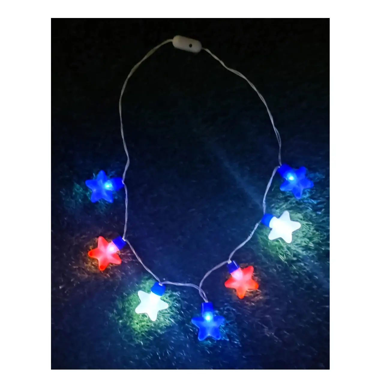 Made With Plastic Material LED Patriotic Necklace Multi Color Star Shape IP55 Rating Wholesale Exported From Vietnam