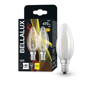 แพ็ค 2 ชิ้น โคมไฟเทียนคริสตัล LED ใส E14 4W 2700K 470Lm (เบลลาลักซ์ 4058075164895) - Product Image 1