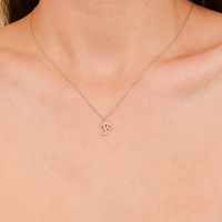 Blissful Om colgante religioso 18K oro fino mejor calidad Om Ganesha colgante collar diamante Natural niños colgante para regalar