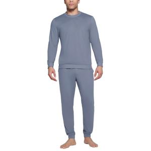 Camisetas de algodón de bambú suave personalizadas de talla grande para hombre, conjunto de pijama de manga larga, ropa de dormir Lisa para primavera y otoño, exportación desde BD - Product Image 6