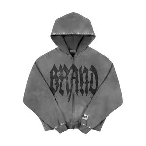 Sudaderas con capucha de manga larga deportivas con logotipo personalizado para mujer con cremallera informal y cordón sudaderas con capucha de gran tamaño para mujer con cremallera - Product Image 1