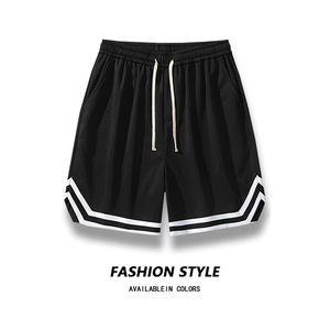 Pantalones cortos de seda de hielo de malla de secado rápido para hombre Diseño deportivo de malla de ajuste informal Cintura elástica de 5 puntos Ideal para correr Playa y gimnasio - Product Image 4