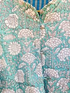 Abrigo acolchado con estampado de bloques hecho a mano para mujer, chaqueta Reversible de algodón con decoración Floral Vintage Bohemia, cuello levantado para invierno - Product Image 5