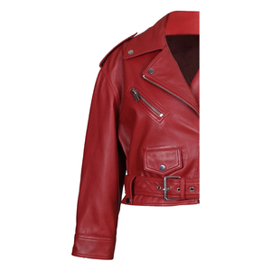 Blouson de moto en cuir d'agneau véritable sur mesure de qualité supérieure pour femmes - Écologique, coupe-vent, prêt pour l'hiver - Product Image 6