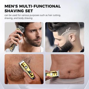 Tondeuse à cheveux sans fil professionnelle pour hommes, ensemble de tondeuses, kit de toilettage avec écran LED, rechargeable via USB - Product Image 3