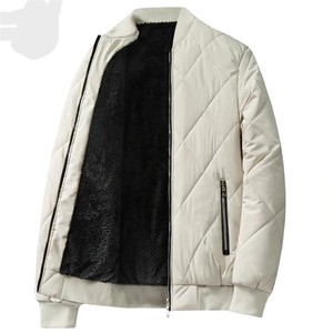 Blouson coupe-vent personnalisé de haute qualité pour hommes col montant décontracté avec bouton décoration hiver - Product Image 5