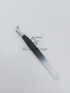 Pinzas para extensión de pestañas AL-FARDAN INSTRUMENTS Russian Volume Boot, con efecto degradado en blanco y negro y agarre de diamante. - Product Image 6