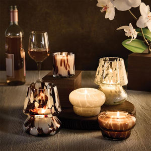 Bougie en verre blanc élégante, porte-bougie décoratif pour la maison, les événements et la décoration intérieure - Product Image 6