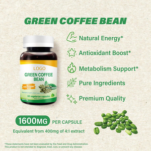 건강과 체중 관리를 위한 새로운 유기 순수 클로로겐산 Probio 녹색 커피 콩 50% 60% 클로로겐산 캡슐 - Product Image 2