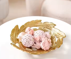 Bandeja Decorativa de Plumas Doradas de Primera Calidad al por Mayor, Bandeja de Metal para Servir Bebidas en el Hogar, Almacenamiento y Organización - Product Image 4