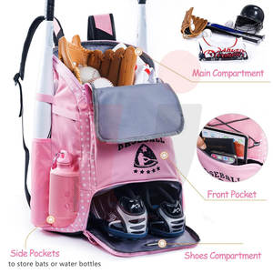 Bolsas de béisbol con logotipo personalizado de alta calidad, diseño de mochila ligera con colores únicos, venta al por mayor a bajo precio - Product Image 5