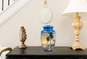 Store Designs Beach Surfboards urne de surf Urne de plage de palmiers Cendres humaines Urne en aluminium adulte mâle femelle Taille personnalisée - Product Image 6