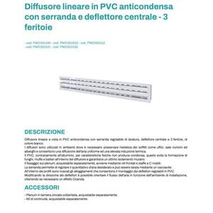 Diffuseur linéaire Tecnosystemi anti-condensation en PVC avec volet et déflecteur central à 3 fentes - Product Image 5
