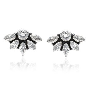 925 Sterling Silver Dainty <b>Stud</b> Earrings Natural Cubic Zirconia Trendy Statement <b>Studs</b> for Her Anniversary Gift - Product Image 3