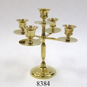 Candelabro de boda de latón moderno, artículo decorativo pulido brillante para decoración del hogar y la boda, diseño elegante - Product Image 2