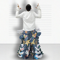 Jeans DiZNEW Designer, sur mesure, grande taille, hip-hop, patchwork, jeans larges pour hommes avec poches arrière brodées