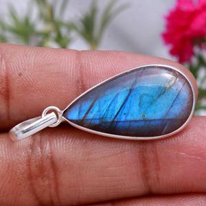 Natural Labradorite Silver <b>Overlay</b> Pendant Wholesale White Jade Stone Gemstone Donut Pendant Labradorite 14k Necklace Gemstone - Product Image 6