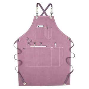 Custom Logo Bib Cotton Denim <b>Apron</b> for Adults Women Waiter Waitress Cross Back Washable <b>Apron</b> - Product Image 4