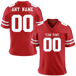 Custom Personalized American Football Jersey for Men Youth Kids Breathable Top <b>Printed</b> Team Name Number Red White Color Short - Product Image 5