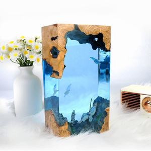 Lámpara LED con Forma de Flor de Resina Hecha a Mano, Luz Nocturna, Estatua de Buceo, Tema Submarino, Regalo del Día de la Madre, Piedra de Ágata, Marca Home Sack - Product Image 1