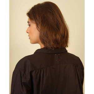 Blusa Formal de Algodón para Mujer VETALI, Bordada con Flores, Popelina de Seda, Cuello con Volantes, Talla Única y XL a 4XL, Negra, para Fiestas - Product Image 3