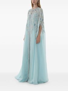 ชุดราตรีงานพรอมสำหรับผู้หญิงชุดราตรีแขนยาวคอกลมผ้าซาตินผ้าตาข่ายประดับลูกปัดสง่างาม - Product Image 3