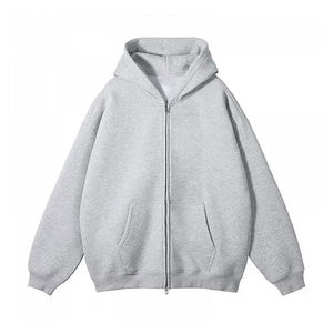 Premium Haute Qualité 450gsm Double Fermeture Éclair Hoodies En Gros Coton Unisexe Épais Confortable Élégant Hommes Zipper Hoodies - Product Image 4